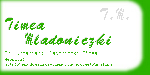 timea mladoniczki business card